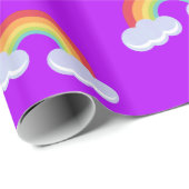 Cute Rainbow with Clouds Pattern Geschenkpapier (Rolleneckpunkt)