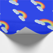 Cute Rainbow with Clouds Pattern Geschenkpapier (Ecke)