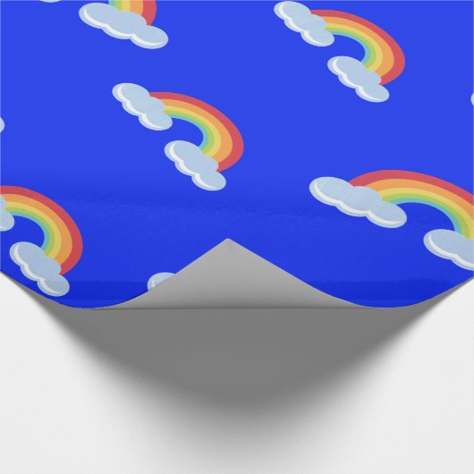 Cute Rainbow with Clouds Pattern Geschenkpapier (Ecke)