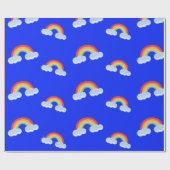 Cute Rainbow with Clouds Pattern Geschenkpapier (Flach)