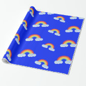 Cute Rainbow with Clouds Pattern Geschenkpapier (Ungerollt)