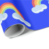 Cute Rainbow with Clouds Pattern Geschenkpapier (Rolleneckpunkt)