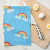 Cute Rainbow with Clouds Pattern Geschirrtuch (Viertel Falte)