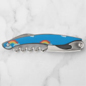 Cute Rainbow with Clouds Pattern Kellnermesser (Rückseite)