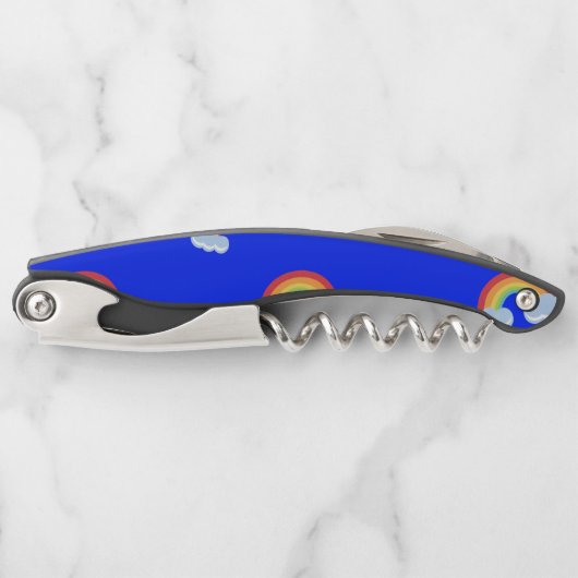 Cute Rainbow with Clouds Pattern Kellnermesser (Vorderseite)