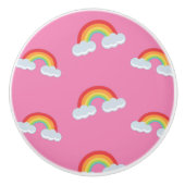 Cute Rainbow with Clouds Pattern Keramikknauf (Vorderseite)