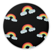 Cute Rainbow with Clouds Pattern Keramikknauf (Vorderseite)