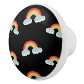 Cute Rainbow with Clouds Pattern Keramikknauf (Rechts)