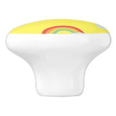 Cute Rainbow with Clouds Pattern Keramikknauf (Seitenansicht)