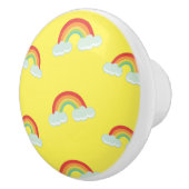 Cute Rainbow with Clouds Pattern Keramikknauf (Rechts)
