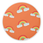 Cute Rainbow with Clouds Pattern Keramikknauf (Vorderseite)
