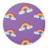 Cute Rainbow with Clouds Pattern Keramikknauf (Vorderseite)