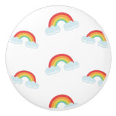 Cute Rainbow with Clouds Pattern Keramikknauf (Vorderseite)