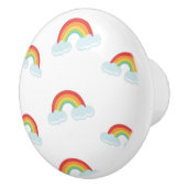 Cute Rainbow with Clouds Pattern Keramikknauf (Rechts)