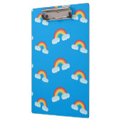 Cute Rainbow with Clouds Pattern Klemmbrett (Links)