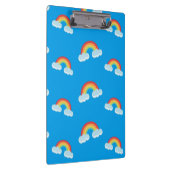 Cute Rainbow with Clouds Pattern Klemmbrett (Rechts)