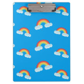 Cute Rainbow with Clouds Pattern Klemmbrett (Vorderseite)