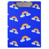 Cute Rainbow with Clouds Pattern Klemmbrett (Vorderseite)