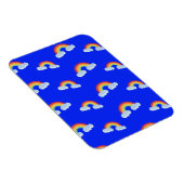 Cute Rainbow with Clouds Pattern Magnet (Rechte Seite)