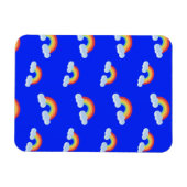 Cute Rainbow with Clouds Pattern Magnet (Horizontal)
