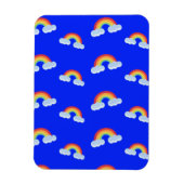 Cute Rainbow with Clouds Pattern Magnet (Vertikal)