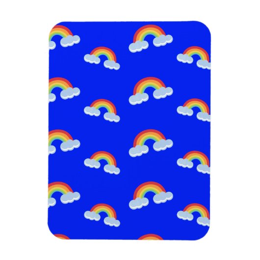 Cute Rainbow with Clouds Pattern Magnet (Vertikal)
