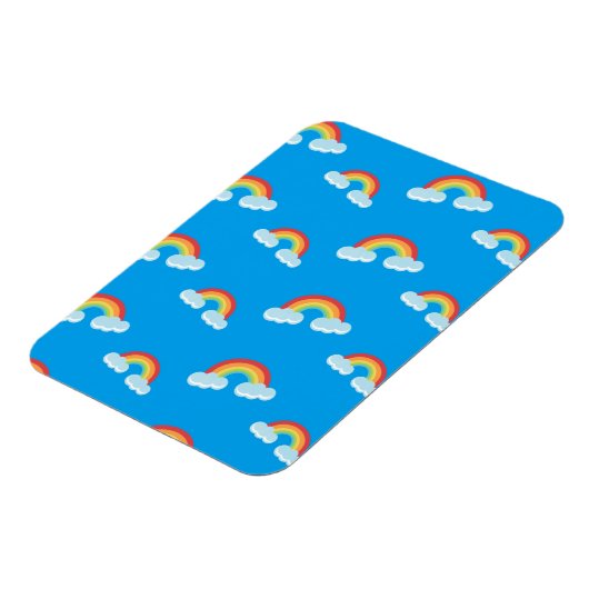 Cute Rainbow with Clouds Pattern Magnet (Linke Seite)