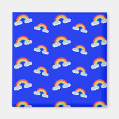 Cute Rainbow with Clouds Pattern Magnet (Vorne)
