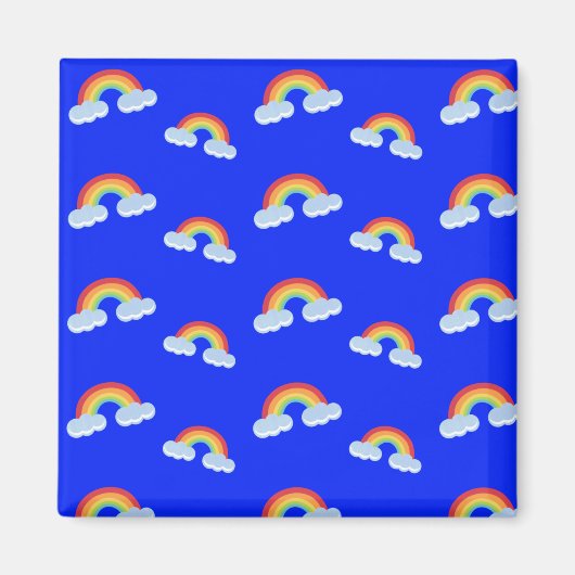 Cute Rainbow with Clouds Pattern Magnet (Vorne)