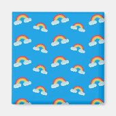 Cute Rainbow with Clouds Pattern Magnet (Vorne)