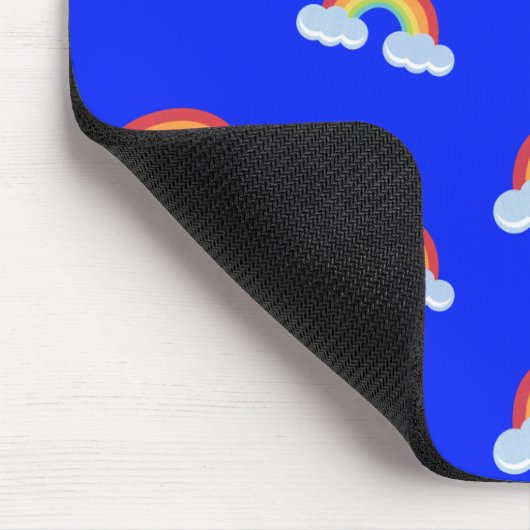 Cute Rainbow with Clouds Pattern Mousepad (Ecke)
