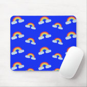 Cute Rainbow with Clouds Pattern Mousepad (Mit Mouse)