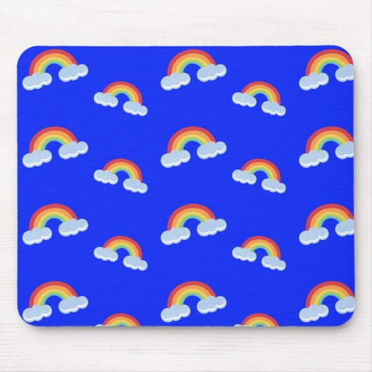 Cute Rainbow with Clouds Pattern Mousepad (Vorne)