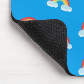 Cute Rainbow with Clouds Pattern Mousepad (Ecke)
