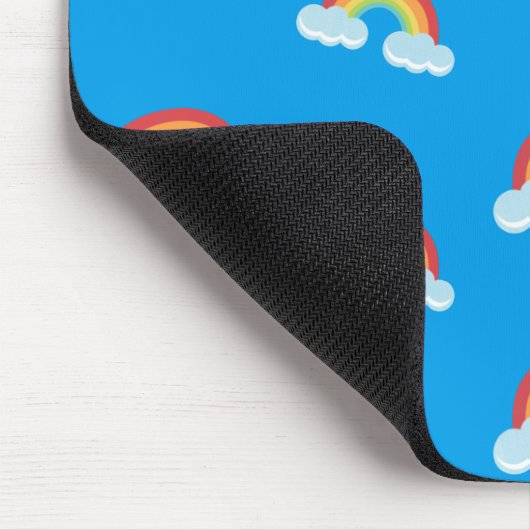 Cute Rainbow with Clouds Pattern Mousepad (Ecke)
