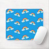 Cute Rainbow with Clouds Pattern Mousepad (Mit Mouse)