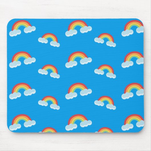 Cute Rainbow with Clouds Pattern Mousepad (Vorne)