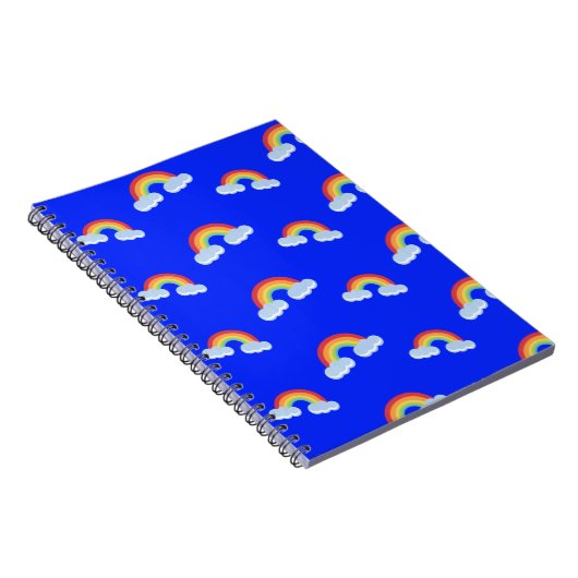 Cute Rainbow with Clouds Pattern Notizblock (Rechte Seite)