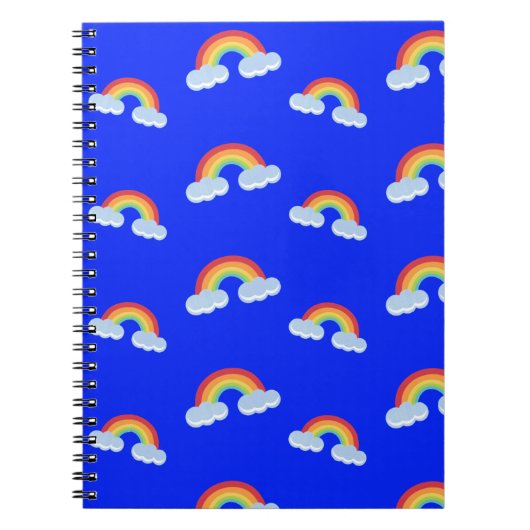 Cute Rainbow with Clouds Pattern Notizblock (Vorderseite)
