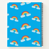 Cute Rainbow with Clouds Pattern Notizblock (Rückseite)