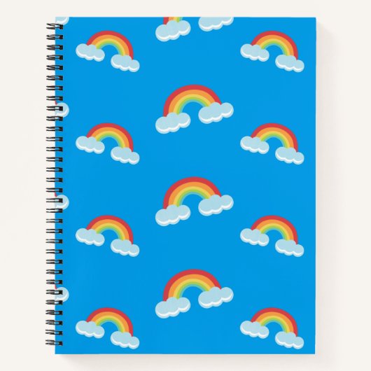 Cute Rainbow with Clouds Pattern Notizblock (Vorderseite)