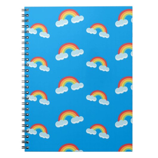 Cute Rainbow with Clouds Pattern Notizblock (Vorderseite)