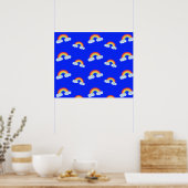 Cute Rainbow with Clouds Pattern Poster (Küche)