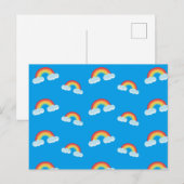 Cute Rainbow with Clouds Pattern Postkarte (Vorne/Hinten)