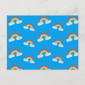 Cute Rainbow with Clouds Pattern Postkarte (Vorderseite)