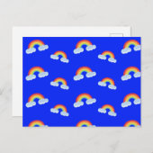 Cute Rainbow with Clouds Pattern Postkarte (Vorne/Hinten)