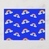 Cute Rainbow with Clouds Pattern Postkarte (Vorderseite)