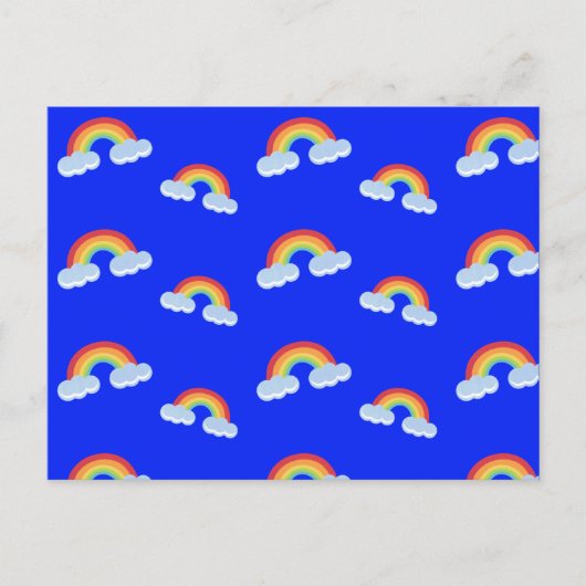 Cute Rainbow with Clouds Pattern Postkarte (Vorderseite)
