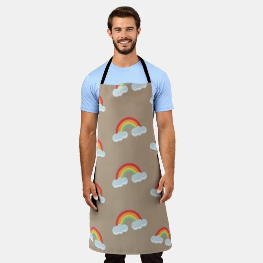 Cute Rainbow with Clouds Pattern Schürze (Getragen)