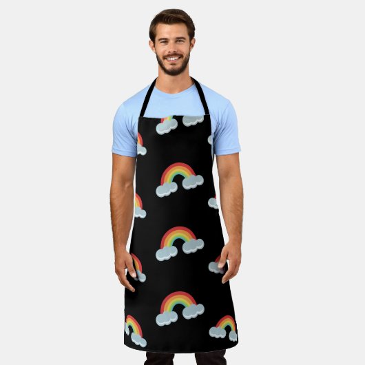 Cute Rainbow with Clouds Pattern Schürze (Getragen)